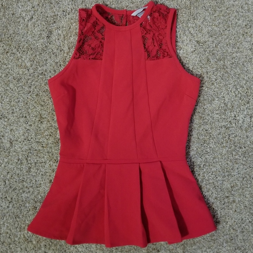 Red peplum top